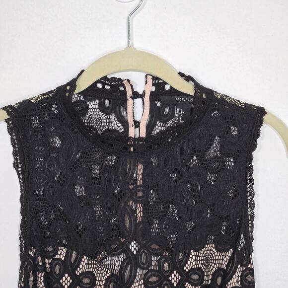 Black Dress With Lace Detail Size Small - Picture 3 of 7